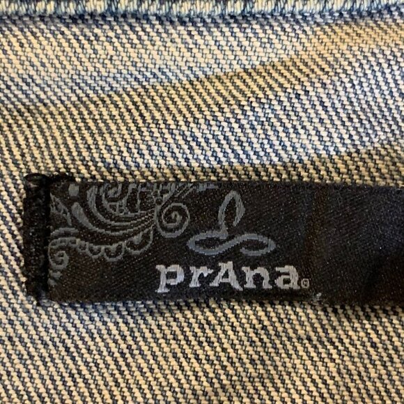 PrAna Women's Dree Blue Jean Denim Button Front Trucker Jacket Size S - Picture 6 of 11